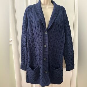 Land’s End Drifter Sweater/coat/cardigan size L Petite/14-16. Perfect for fall!